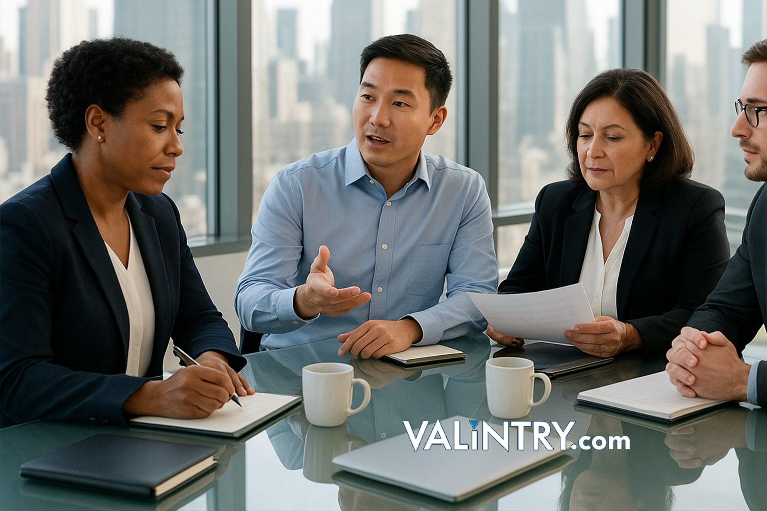 Finance recruitment agencies collaboration - accounting and finance professionals discussing permanent placement and contract hiring strategies | VALiNTRY